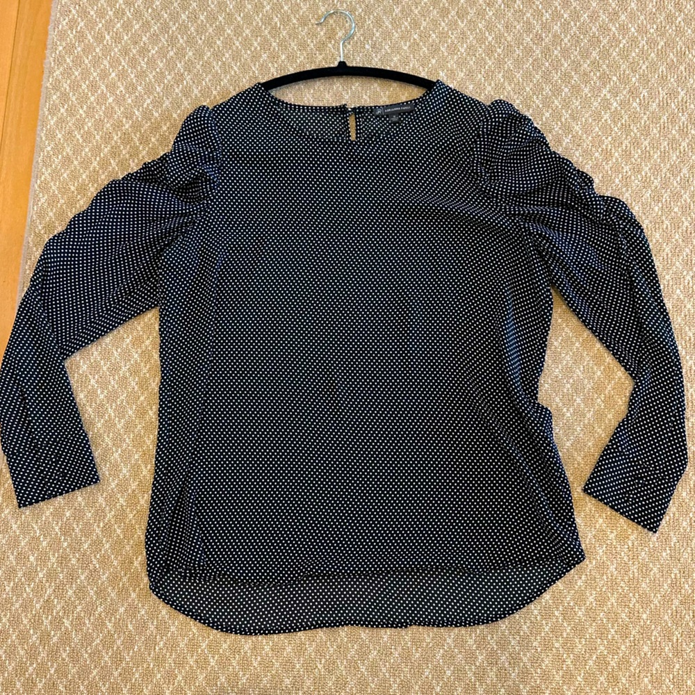 Adrianna Papell Polka Dot Long Sleeve Top